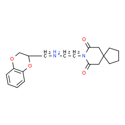 ChemSpider 2D Image | N-(2,3-Dihydro-1,4-benzodioxin-2-ylmethyl)-2-(7,9-dioxo-8-azaspiro[4.5]dec-8-yl)ethanaminium | C20H27N2O4