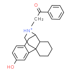 ChemSpider 2D Image | 2-(3-Hydroxymorphinan-17-ium-17-yl)-1-phenylethanone | C24H28NO2