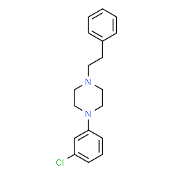 ChemSpider 2D Image | 1-(3-Chlorophenyl)-4-(2-phenylethyl)piperazine | C18H21ClN2