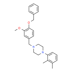 ChemSpider 2D Image | 1-[4-(Benzyloxy)-3-methoxybenzyl]-4-(2,3-dimethylphenyl)piperazine | C27H32N2O2
