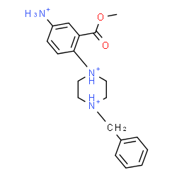 ChemSpider 2D Image | 1-[4-Ammonio-2-(methoxycarbonyl)phenyl]-4-benzylpiperazinediium | C19H26N3O2
