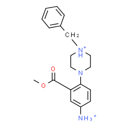 ChemSpider 2D Image | 4-[4-Ammonio-2-(methoxycarbonyl)phenyl]-1-benzylpiperazin-1-ium | C19H25N3O2
