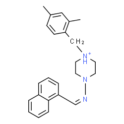 ChemSpider 2D Image | 1-(2,4-Dimethylbenzyl)-4-[(Z)-(1-naphthylmethylene)amino]piperazin-1-ium | C24H28N3