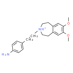 ChemSpider 2D Image | 3-[2-(4-Aminophenyl)ethyl]-7,8-dimethoxy-2,3,4,5-tetrahydro-1H-3-benzazepinium | C20H27N2O2