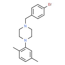 ChemSpider 2D Image | 1-(4-Bromobenzyl)-4-(2,5-dimethylphenyl)piperazine | C19H23BrN2