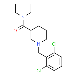 ChemSpider 2D Image | 1-(2,6-Dichlorobenzyl)-N,N-diethyl-3-piperidinecarboxamide | C17H24Cl2N2O
