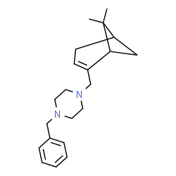 ChemSpider 2D Image | 1-Benzyl-4-[(6,6-dimethylbicyclo[3.1.1]hept-2-en-2-yl)methyl]piperazine | C21H30N2