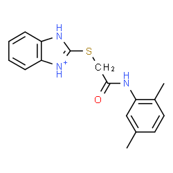 ChemSpider 2D Image | 2-({2-[(2,5-Dimethylphenyl)amino]-2-oxoethyl}sulfanyl)-1H-3,1-benzimidazol-3-ium | C17H18N3OS
