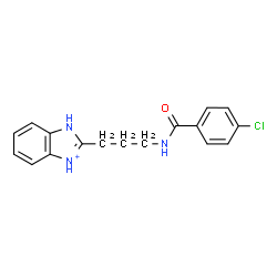 ChemSpider 2D Image | 2-{3-[(4-Chlorobenzoyl)amino]propyl}-1H-benzimidazol-3-ium | C17H17ClN3O