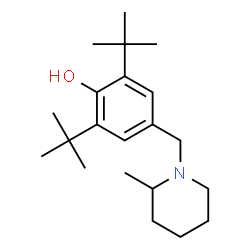 ChemSpider 2D Image | 4-[(2-Methyl-1-piperidinyl)methyl]-2,6-bis(2-methyl-2-propanyl)phenol | C21H35NO