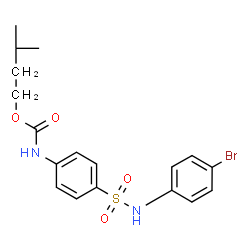 ChemSpider 2D Image | 3-Methylbutyl {4-[(4-bromophenyl)sulfamoyl]phenyl}carbamate | C18H21BrN2O4S