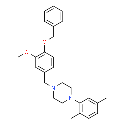 ChemSpider 2D Image | 1-[4-(Benzyloxy)-3-methoxybenzyl]-4-(2,5-dimethylphenyl)piperazine | C27H32N2O2