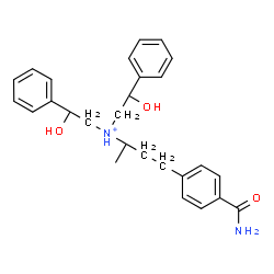 ChemSpider 2D Image | 4-(4-Carbamoylphenyl)-N,N-bis(2-hydroxy-2-phenylethyl)-2-butanaminium | C27H33N2O3