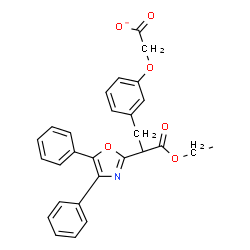 ChemSpider 2D Image | {3-[2-(4,5-Diphenyl-1,3-oxazol-2-yl)-3-ethoxy-3-oxopropyl]phenoxy}acetate | C28H24NO6