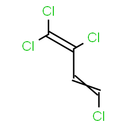 ChemSpider 2D Image | 1,1,2,4-Tetrachloro-1,3-butadiene | C4H2Cl4