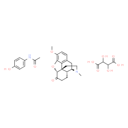 ChemSpider 2D Image | (4R,4aR,7aR,12bS)-9-methoxy-3-methyl-1,2,4,4a,5,6,7a,13-octahydro-4,12-methanobenzofuro[3,2-e]isoquinoline-7-one;2,3-dihydroxybutanedioic acid;N-(4-hydroxyphenyl)acetamide | C30H36N2O11