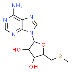 ChemSpider 2D Image | (2S,3R,4R,5R)-2-(6-aminopurin-9-yl)-5-(methylsulfanylmethyl)tetrahydrofuran-3,4-diol | C11H15N5O3S