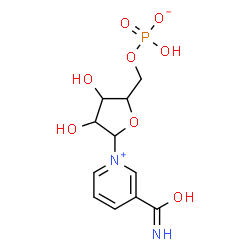 ChemSpider 2D Image | 3-Carbamoyl-1-[5-O-(hydroxyphosphinato)pentofuranosyl]pyridinium | C11H15N2O8P