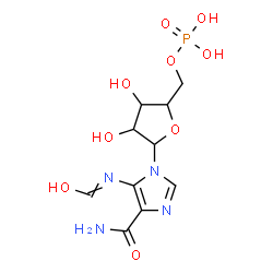 ChemSpider 2D Image | 5-Formamido-1-(5-O-phosphonopentofuranosyl)-1H-imidazole-4-carboxamide | C10H15N4O9P