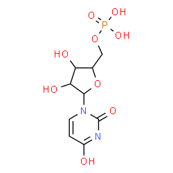 ChemSpider 2D Image | 1-(5-O-Phosphonopentofuranosyl)-2,4(1H,3H)-pyrimidinedione | C9H13N2O9P