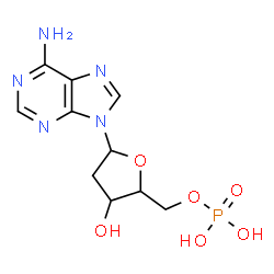 ChemSpider 2D Image | 2'-deoxy-L-ribo-furanosyl adenosine-5'-monophosphate | C10H14N5O6P