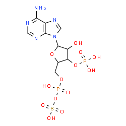 ChemSpider 2D Image | 9-{5-O-[Hydroxy(sulfooxy)phosphoryl]-3-O-phosphonopentofuranosyl}-9H-purin-6-amine | C10H15N5O13P2S