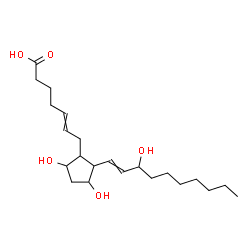 ChemSpider 2D Image | 7-[3,5-Dihydroxy-2-(3-hydroxy-1-decen-1-yl)cyclopentyl]-5-heptenoic acid | C22H38O5