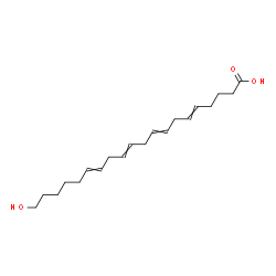ChemSpider 2D Image | 20-Hydroxy-5,8,11,14-icosatetraenoic acid | C20H32O3