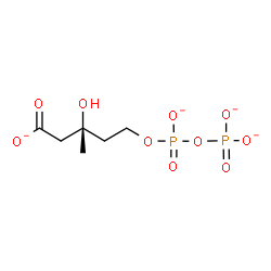 ChemSpider 2D Image | (R)-5-diphosphonatomevalonate(4-) | C6H10O10P2