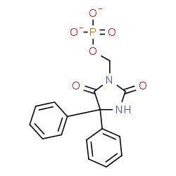 ChemSpider 2D Image | (2,5-Dioxo-4,4-diphenyl-1-imidazolidinyl)methyl phosphate | C16H13N2O6P