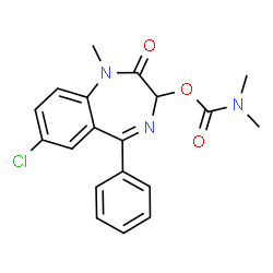 ChemSpider 2D Image | 7-Chloro-1-methyl-2-oxo-5-phenyl-2,3-dihydro-1H-1,4-benzodiazepin-3-yl dimethylcarbamate | C19H18ClN3O3