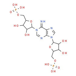 ChemSpider 2D Image | 1,9-Bis(5-O-phosphonopentofuranosyl)-1,9-dihydro-6H-purin-6-iminato(3-) | C15H23N5O14P2