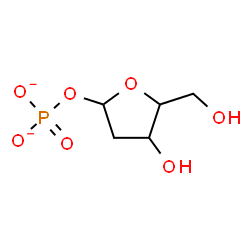 ChemSpider 2D Image | 2-Deoxy-1-O-phosphonatopentofuranose | C5H9O7P