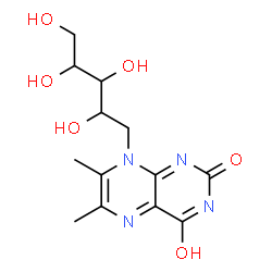 ChemSpider 2D Image | 1-Deoxy-1-(6,7-dimethyl-2,4-dioxo-3,4-dihydro-8(2H)-pteridinyl)pentitol | C13H18N4O6