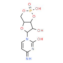 ChemSpider 2D Image | 4-Amino-1-(2,7-dihydroxy-2-oxidotetrahydro-4H-furo[3,2-d][1,3,2]dioxaphosphinin-6-yl)-2(1H)-pyrimidinone | C9H12N3O7P