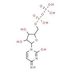 ChemSpider 2D Image | 4-Amino-1-{5-O-[hydroxy(phosphonooxy)phosphoryl]pentofuranosyl}-2(1H)-pyrimidinone | C9H15N3O11P2