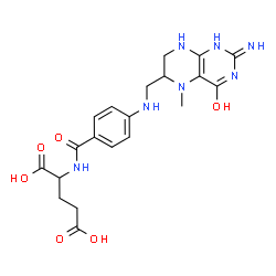 ChemSpider 2D Image | N-(4-{[(2-Amino-5-methyl-4-oxo-1,4,5,6,7,8-hexahydro-6-pteridinyl)methyl]amino}benzoyl)glutamic acid | C20H25N7O6
