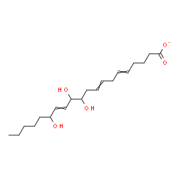 ChemSpider 2D Image | 11,12,15-Trihydroxy-5,8,13-icosatrienoate | C20H33O5