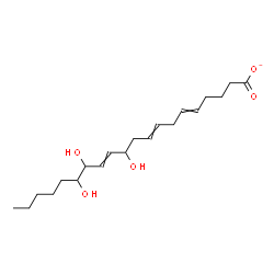 ChemSpider 2D Image | 11,14,15-Trihydroxy-5,8,12-icosatrienoate | C20H33O5
