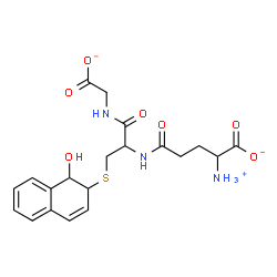 ChemSpider 2D Image | 2-Ammonio-5-({1-[(carboxylatomethyl)amino]-3-[(1-hydroxy-1,2-dihydro-2-naphthalenyl)sulfanyl]-1-oxo-2-propanyl}amino)-5-oxopentanoate | C20H24N3O7S