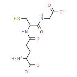 ChemSpider 2D Image | 2-Ammonio-5-({1-[(carboxylatomethyl)amino]-1-oxo-3-sulfanyl-2-propanyl}amino)-5-oxopentanoate | C10H16N3O6S