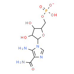 ChemSpider 2D Image | 5-Amino-1-[5-O-(hydroxyphosphinato)pentofuranosyl]-1H-imidazole-4-carboxamide | C9H14N4O8P