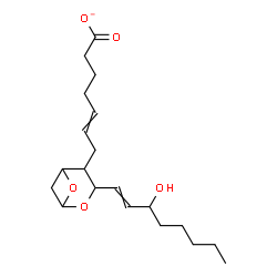 ChemSpider 2D Image | 7-[3-(3-Hydroxy-1-octen-1-yl)-2,6-dioxabicyclo[3.1.1]hept-4-yl]-5-heptenoate | C20H31O5