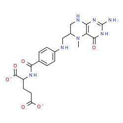 ChemSpider 2D Image | 2-[(4-{[(2-Amino-5-methyl-4-oxo-1,4,5,6,7,8-hexahydro-6-pteridinyl)methyl]amino}benzoyl)amino]pentanedioate | C20H23N7O6