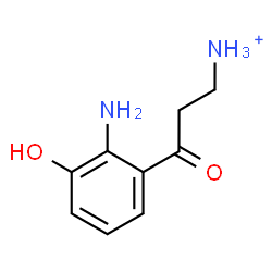 ChemSpider 2D Image | 3-(2-Amino-3-hydroxyphenyl)-3-oxo-1-propanaminium | C9H13N2O2