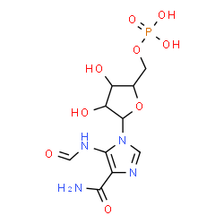ChemSpider 2D Image | 5-Formamido-1-(5-O-phosphonopentofuranosyl)-1H-imidazole-4-carboxamide | C10H15N4O9P