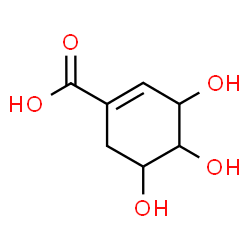 ChemSpider 2D Image | 3,4,5-Trihydroxy-1-cyclohexene-1-carboxylic acid | C7H10O5