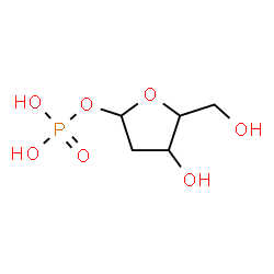ChemSpider 2D Image | 2-Deoxy-1-O-phosphonopentofuranose | C5H11O7P