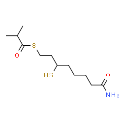 ChemSpider 2D Image | S-(8-Amino-8-oxo-3-sulfanyloctyl) 2-methylpropanethioate | C12H23NO2S2