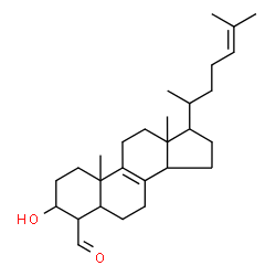 ChemSpider 2D Image | 3-Hydroxycholesta-8,24-diene-4-carbaldehyde | C28H44O2